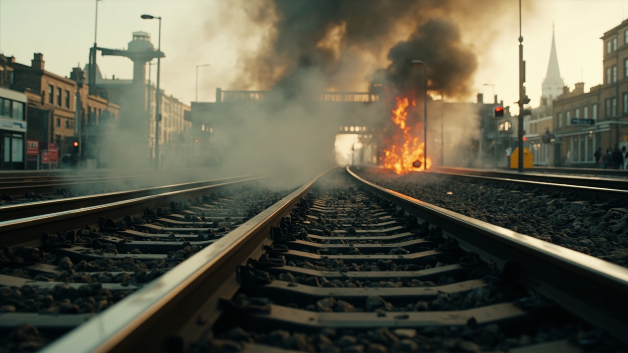 Rail services disrupted after fire erupts close to London station